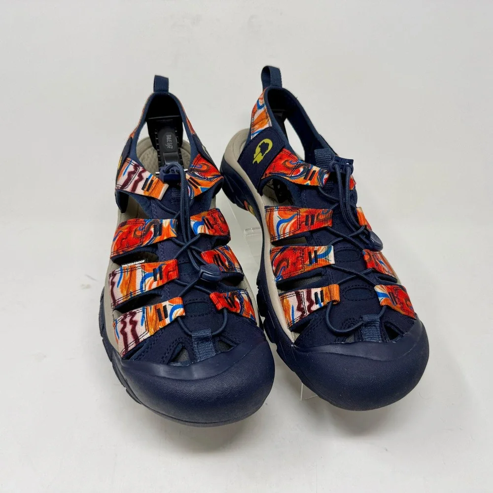Keen Newport H2 Retro Mens Sz 11 Waterproof Sandals Navy Multi Color Swirl